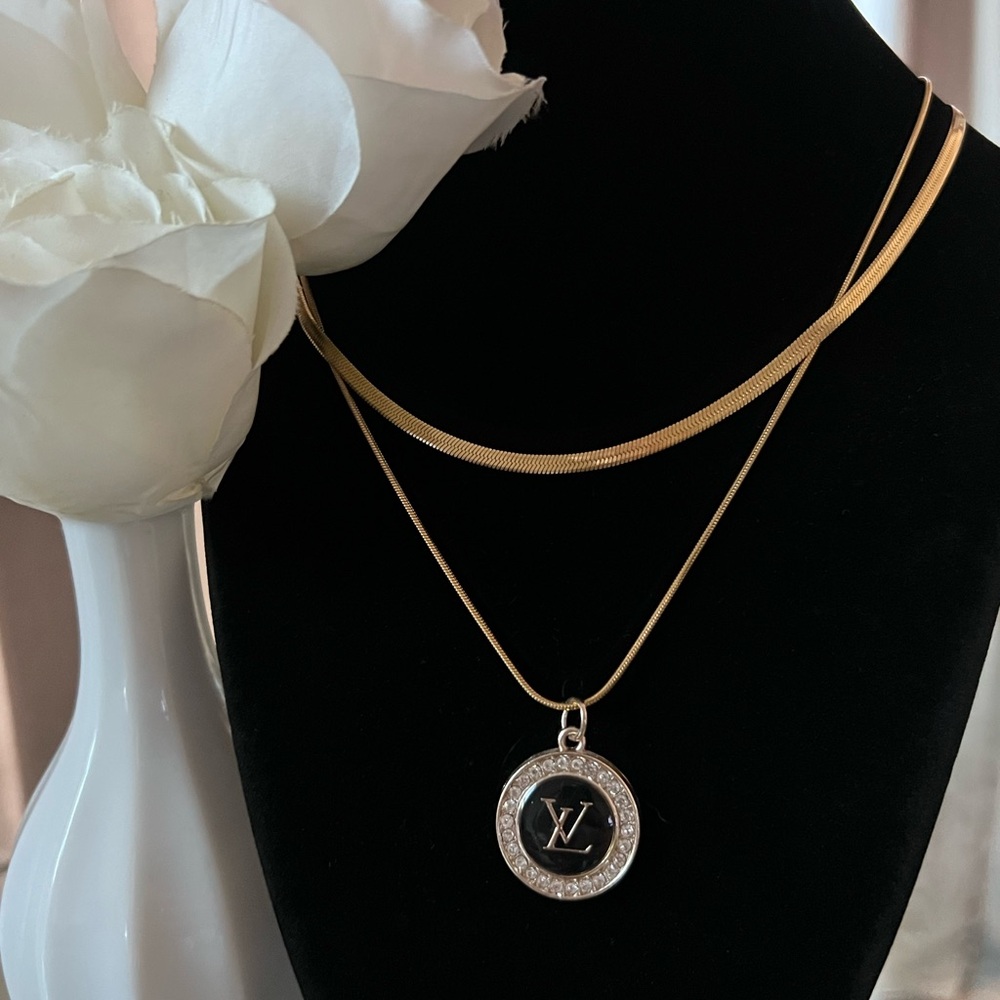Upcycled LV Necklace